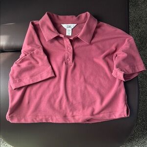 Athleta girls crop wide Pink Polo Shirt